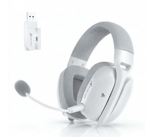 Наушники | Attack Shark L80 Pro ◇ белый | 2.4 ГГц + Bluetooth + AUX + USB + Type-C