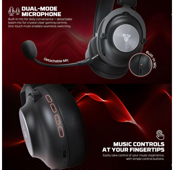 Наушники FANTECH Stellar чёрные, игровые, беспроводные