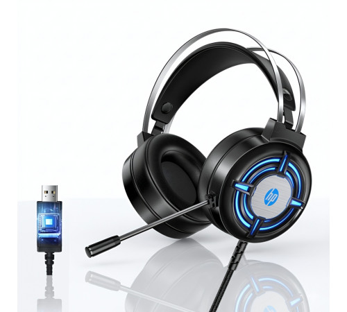 Наушники HP H120 Stereo Gaming, игровые, проводные USB