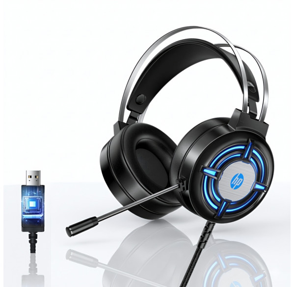 Наушники HP H120 Stereo Gaming, игровые, проводные USB