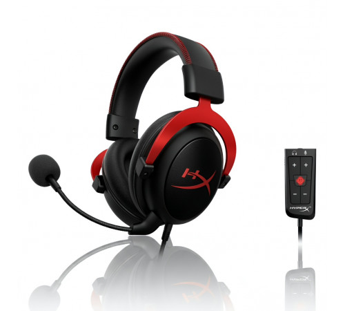 Наушники HyperX Cloud II, чёрно-красный | USB, AUX | игровые, проводные