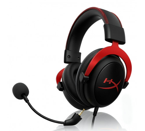 Наушники HyperX Cloud II, чёрно-красный | USB, AUX | игровые, проводные