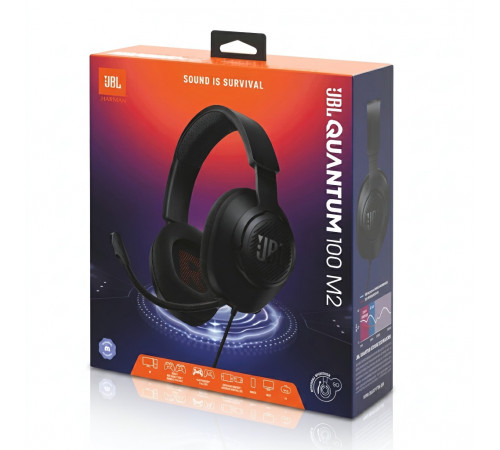 Наушники JBL Quantum 100 M2, чёрный | AUX | игровые, проводные