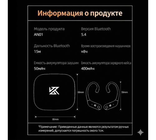 Беспроводные Bluetooth адаптеры для IEM наушников KZ AN01 (TWS-гарнитура)