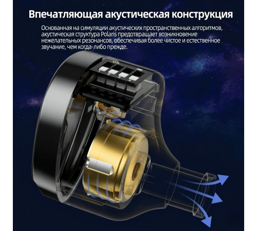 Наушники KZ CCA Polaris с микрофоном, внутриканальные IEM, игровые 