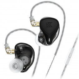 Наушники KZ ZEX Pro Black с микрофоном, внутриканальные IEM, игровые 