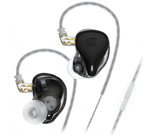 Наушники KZ ZEX Pro Black с микрофоном, внутриканальные IEM, игровые 