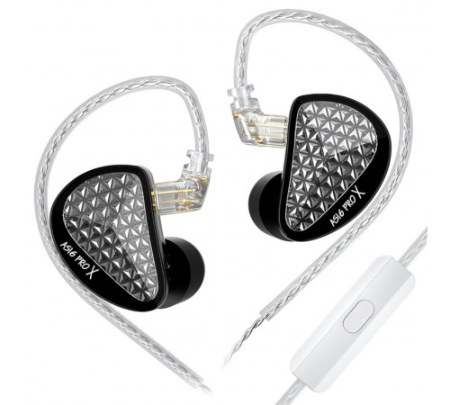 Наушники KZ AS16 Pro X с микрофоном, внутриканальные IEM, игровые 