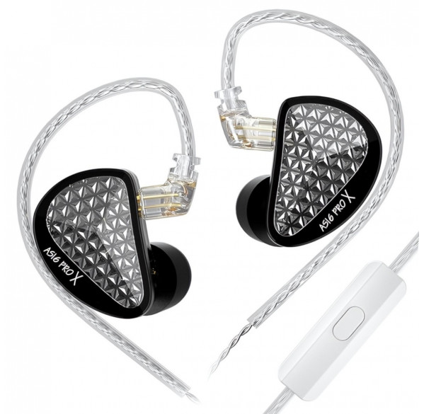 Наушники KZ AS16 Pro X с микрофоном, внутриканальные IEM, игровые 
