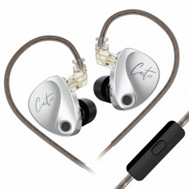Наушники KZ-Castor Silver Harman Target с микрофоном, внутриканальные IEM, игровые 