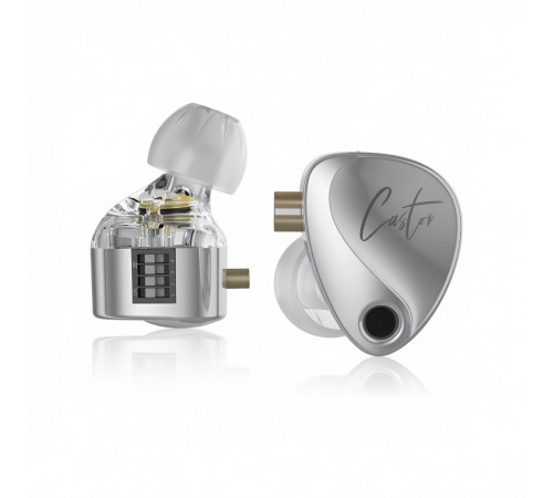 Наушники KZ-Castor Silver Harman Target с микрофоном, внутриканальные IEM, игровые 