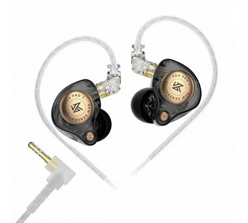 Наушники KZ-EDX PRO 2 Black с микрофоном, внутриканальные IEM, игровые 