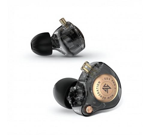Наушники KZ-EDX PRO 2 Black с микрофоном, внутриканальные IEM, игровые 