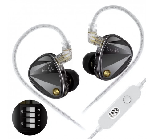 Наушники KZ Vader Pro с микрофоном, внутриканальные IEM, игровые 