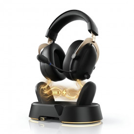 Наушники MCHOSE V9 Turbo+ с зарядной станцией, чёрно-золотой, игровые, беспроводные 