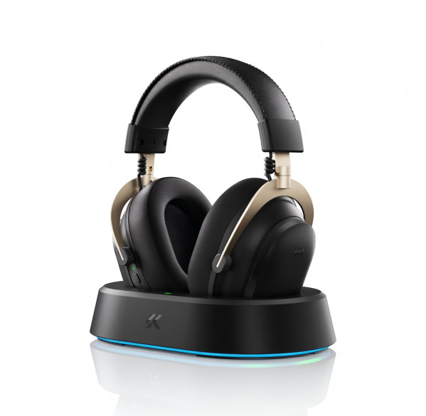 Наушники MCHOSE V9 Turbo+ с зарядной станцией, чёрно-золотой, игровые, беспроводные 