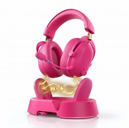 Наушники MCHOSE V9 Turbo+ с зарядной станцией, ягодно-красный, игровые, беспроводные 