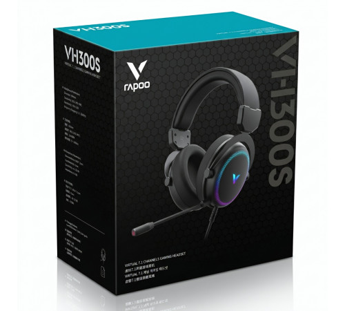 Наушники Rapoo VH300S, чёрный | игровые, проводные USB