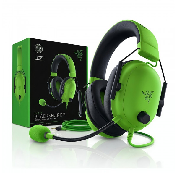 Наушники Razer Blackshark v2 X зелёные, игровые, проводные