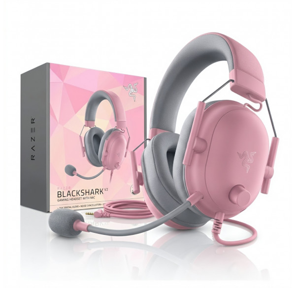 Наушники Razer Blackshark v2 X Quartz Edition розовые, игровые, проводные