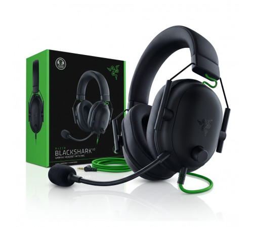 Наушники Razer Blackshark v2 X чёрные, игровые, проводные