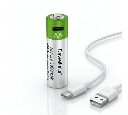 Батарейка AA 1.5V перезаряжаемая по Type-C