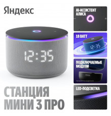 Умная колонка Яндекс Станция Мини 3 Про | Алиса | Серый