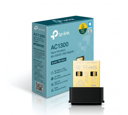 Адаптер USB WIFI TP-Link Archer T3U Nano | двухдиапазонный WIFI 5