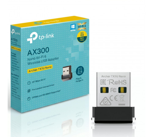Сетевой USB адаптер TP-Link Archer TX1U Nano | WIFI 6
