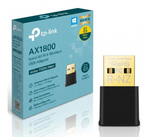 Сетевой USB адаптер TP-Link Archer TX20U Nano | WIFI 6