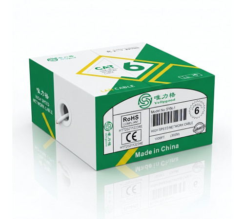 Сетевой LAN кабель Vellygood SYN-1 UTP | CAT 6 | бухта -  305 метров