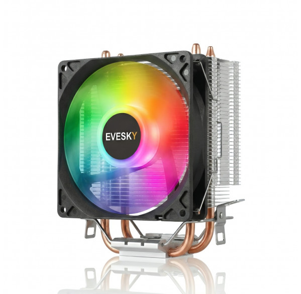 Кулер для процессора башенный EVESKY 100 LED (2 трубки)