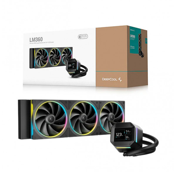 Водяное охлаждение для процессора Deepcool LM360 ARGB с дисплеем Водяное охлаждение для процессора Deepcool LM360 ARGB с дисплеем