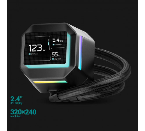 Жидкостное охлаждение Deepcool LM360 ARGB с дисплеем (СЖО) для процессора