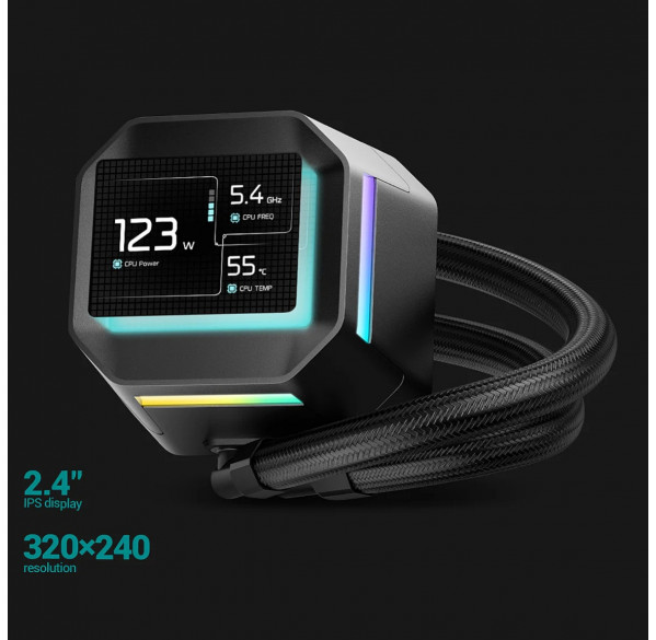 Водяное охлаждение для процессора Deepcool LM360 ARGB с дисплеем Водяное охлаждение для процессора Deepcool LM360 ARGB с дисплеем