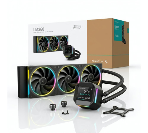 Жидкостное охлаждение Deepcool LM360 ARGB с дисплеем (СЖО) для процессора