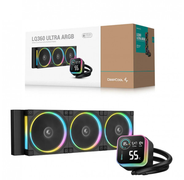 Водяное охлаждение для процессора Deepcool LQ360 ULTRA ARGB с дисплеем