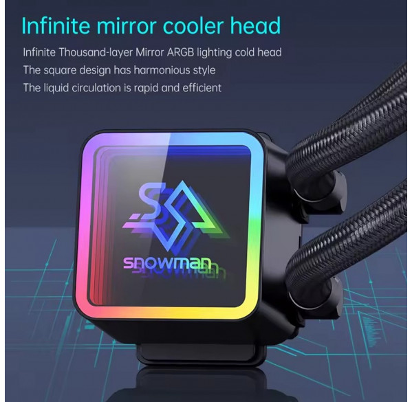 Водяное охлаждение для процессора Snowman KS240 3D ARGB Black