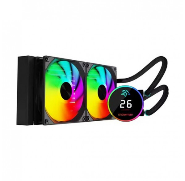 Водяное охлаждение для процессора Snowman TL240 ARGB с дисплеем Black Водяное охлаждение для процессора Snowman TL240 ARGB с дисплеем Black