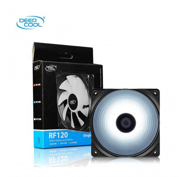 Кулер для корпуса ПК Deepcool RF120 LED белый 120mm Кулер для корпуса ПК Deepcool RF120 LED белый 120mm