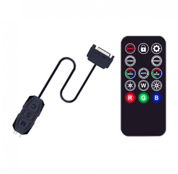 Контроллер ARGB 3PIN для подключения подсветки вентиляторов + пульт Контроллер ARGB 3PIN для подключения подсветки вентиляторов + пульт