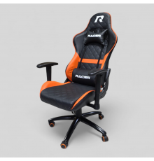 Кресло игровое RACER Premium Чёрный + Оранжевый