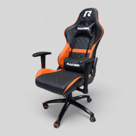 Кресло игровое RACER Premium Чёрный + Оранжевый