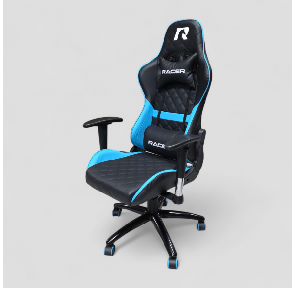 Кресло игровое RACER Premium Чёрный + Голубой Кресло игровое RACER Premium Чёрный + Голубой