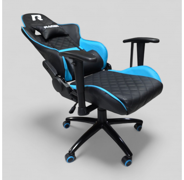Кресло игровое RACER Premium Чёрный + Голубой Кресло игровое RACER Premium Чёрный + Голубой