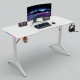Стол компьютерный игровой D2208 белый 140x60см, с LED подсветкой