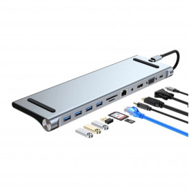 USB-HUB, многопортовая док-станция, подставка для ноутбуков, 11 в 1, GALDOR
