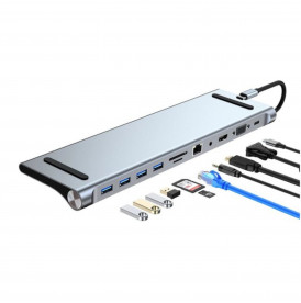 USB-HUB, многопортовая док-станция, подставка для ноутбуков, 11 в 1, GALDOR