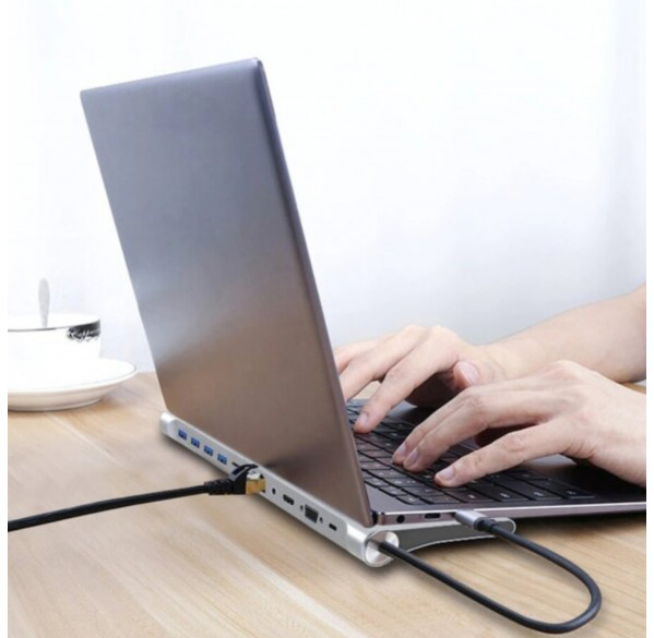 USB-HUB, многопортовая док-станция, подставка для ноутбуков, 11 в 1, GALDOR
