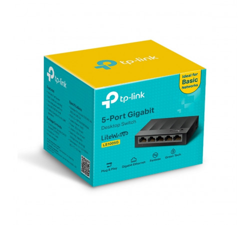 Свитч TP-Link LS1005G (5-ти портовый сетевой коммутатор) 1000 Мбит/с